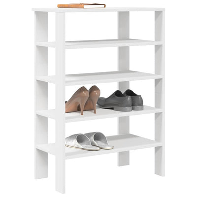 Modern 18 Pair 24" Oak Shoe Rack With 5-Tiers