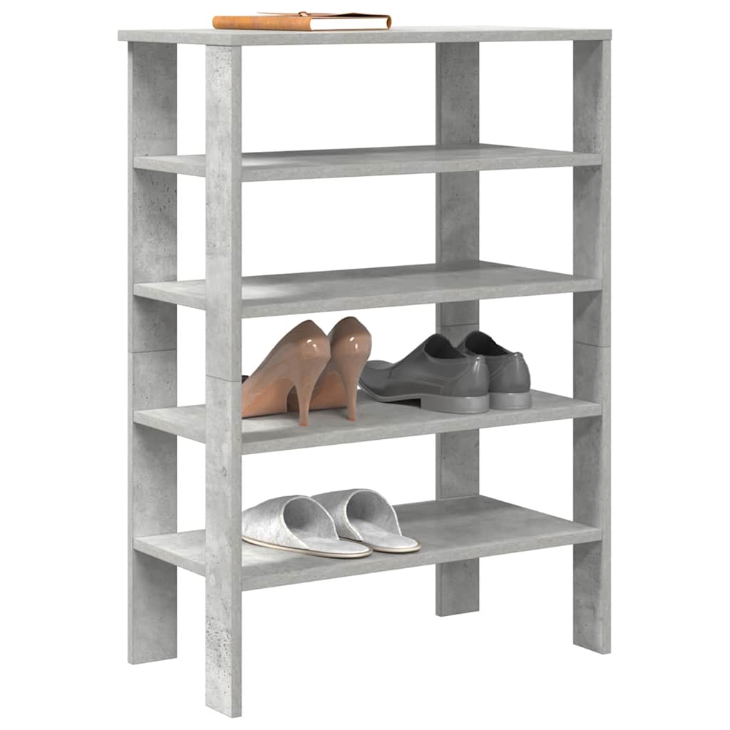 Modern 18 Pair 24" Oak Shoe Rack With 5-Tiers