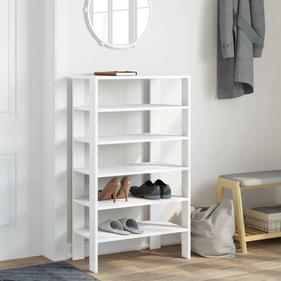 Modern 22 Pair 24" Oak Shoe Rack With 6-Tiers