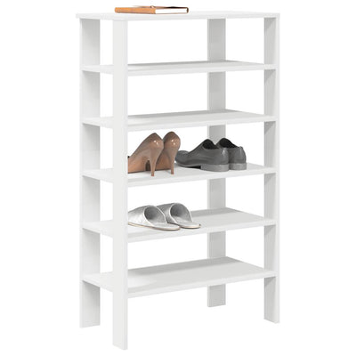 Modern 22 Pair 24" Oak Shoe Rack With 6-Tiers