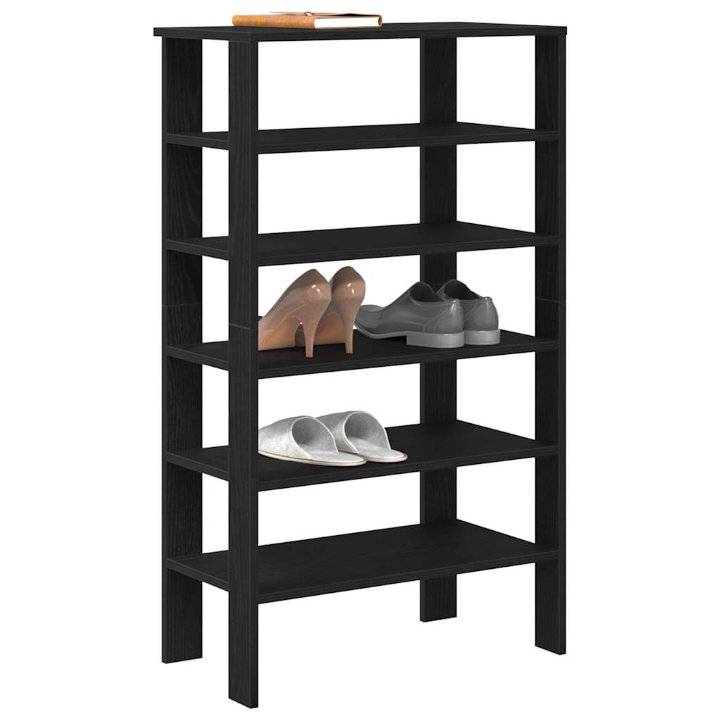 Modern 22 Pair 24" Oak Shoe Rack With 6-Tiers