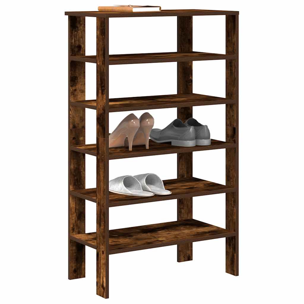 Modern 22 Pair 24" Oak Shoe Rack With 6-Tiers