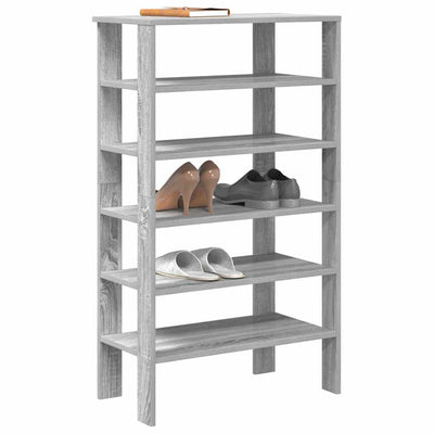Modern 22 Pair 24" Oak Shoe Rack With 6-Tiers