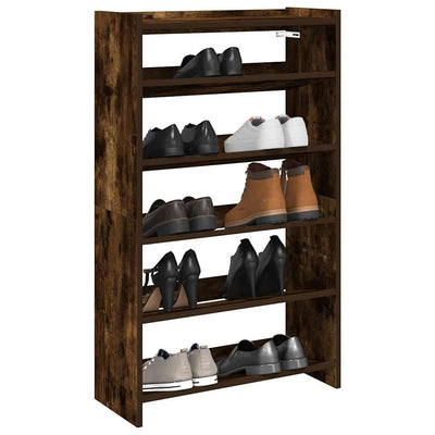 Modern 18 Pair 23" Oak Shoe Rack With 5-Tiers