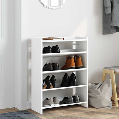 Modern 12 Pair 23" Wooden Shoe Rack With 4-Tiers