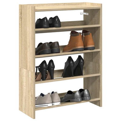 Modern 12 Pair 23" Wooden Shoe Rack With 4-Tiers