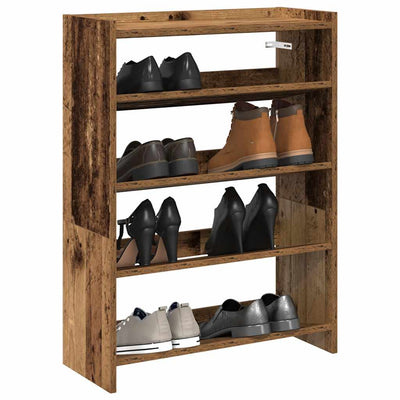 Modern 12 Pair 23" Wooden Shoe Rack With 4-Tiers