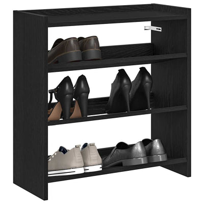 Modern 9 Pair 23" Wooden Shoe Rack With 3-Tiers