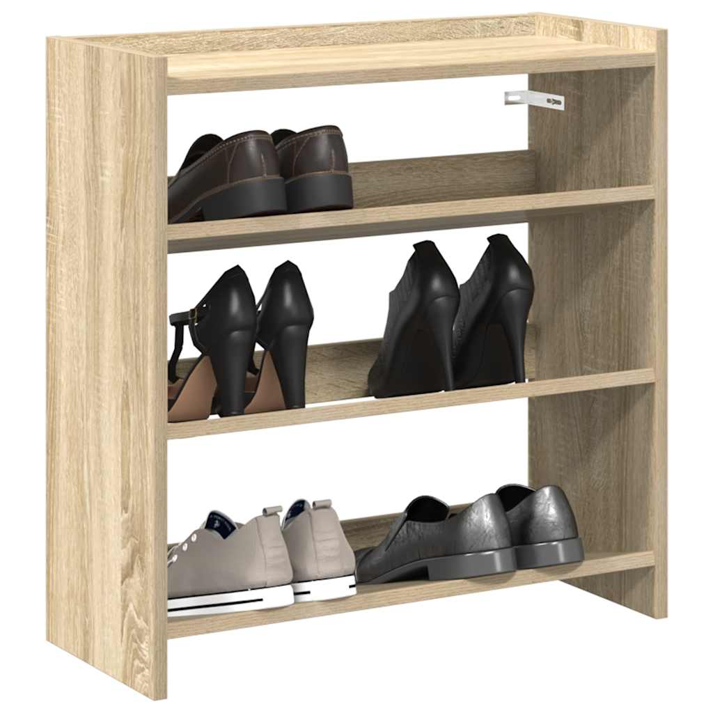 Modern 9 Pair 23" Wooden Shoe Rack With 3-Tiers