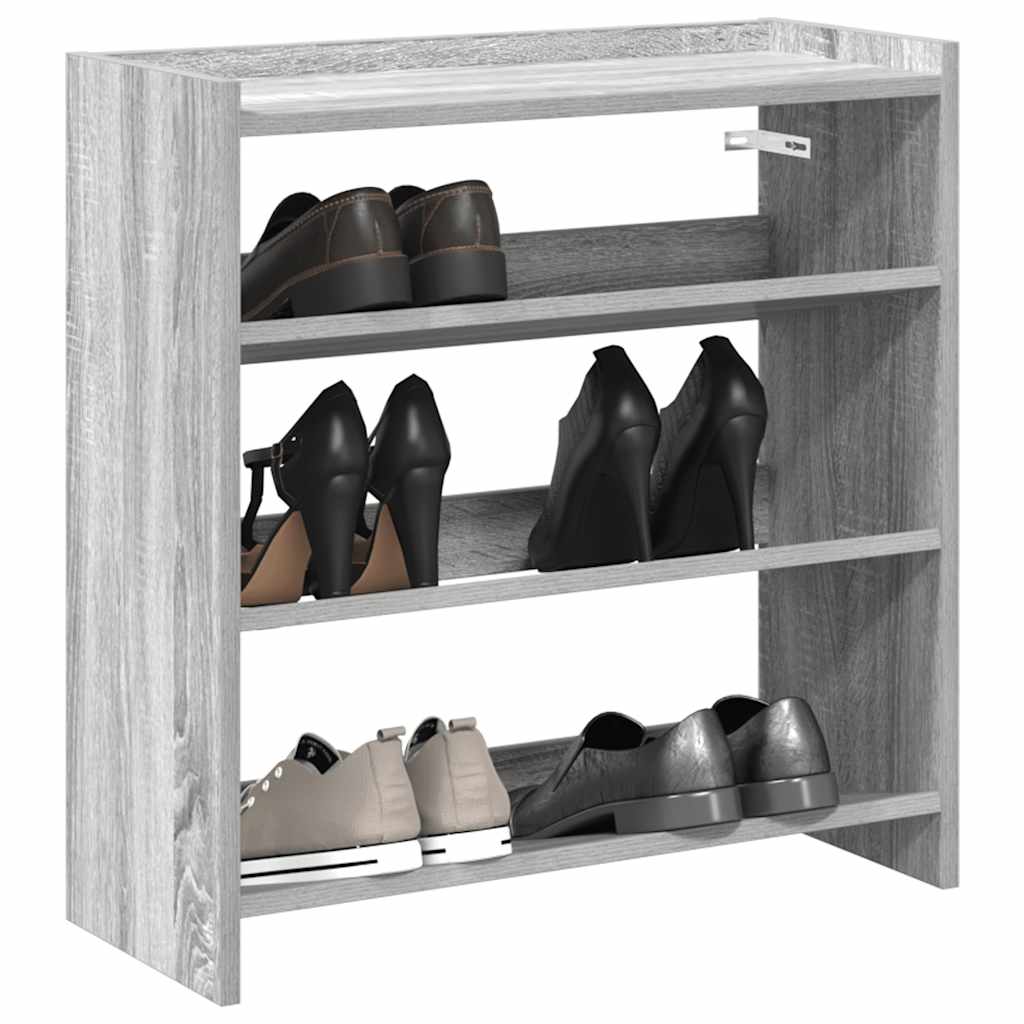 Modern 9 Pair 23" Wooden Shoe Rack With 3-Tiers