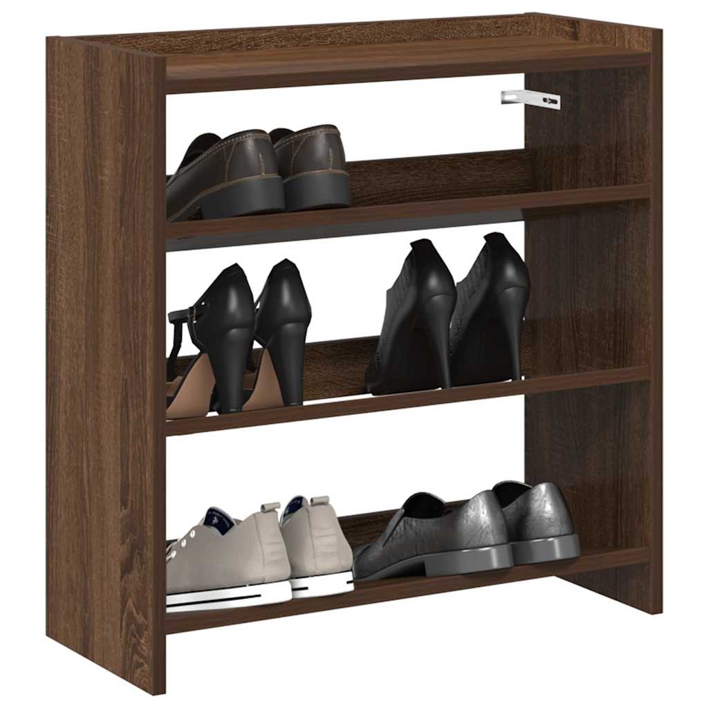 Modern 9 Pair 23" Wooden Shoe Rack With 3-Tiers