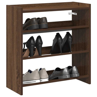 Modern 9 Pair 23" Wooden Shoe Rack With 3-Tiers