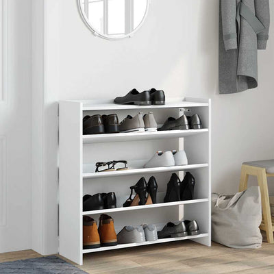 Modern 15 Pair 23" Oak Shoe Rack With 4-Tiers