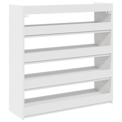 Modern 15 Pair 23" Oak Shoe Rack With 4-Tiers