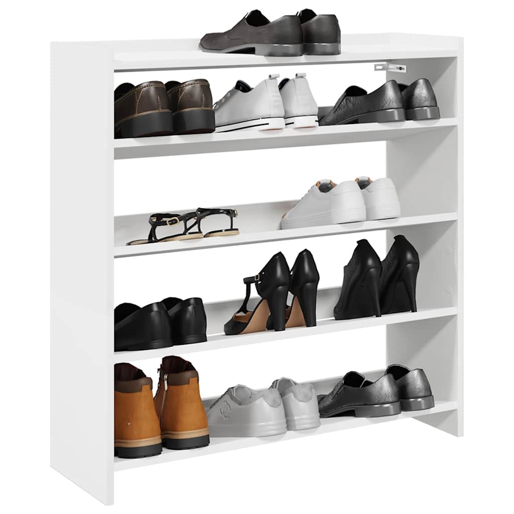 Modern 15 Pair 23" Oak Shoe Rack With 4-Tiers
