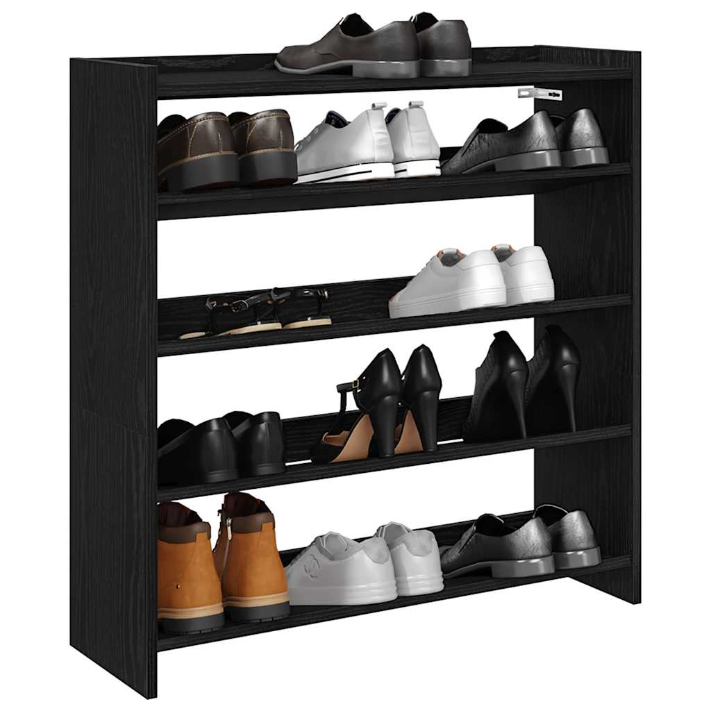 Modern 15 Pair 23" Oak Shoe Rack With 4-Tiers