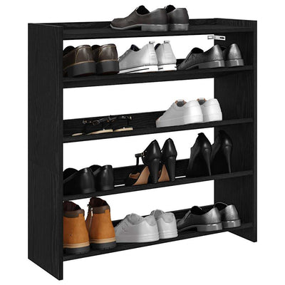 Modern 15 Pair 23" Oak Shoe Rack With 4-Tiers