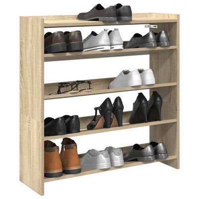 Modern 15 Pair 23" Oak Shoe Rack With 4-Tiers