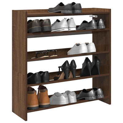 Modern 15 Pair 23" Oak Shoe Rack With 4-Tiers