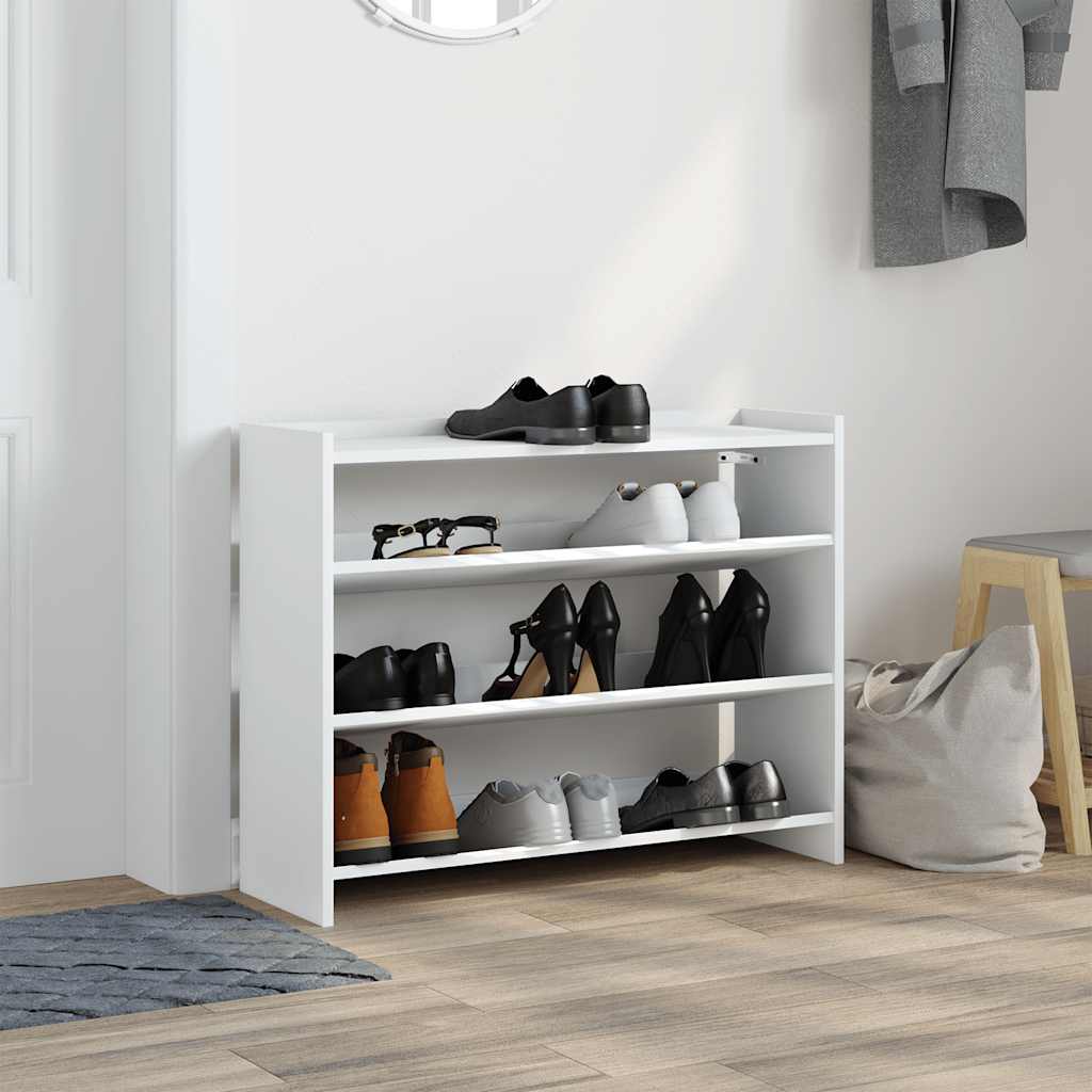 Modern 12 Pair 23" Oak Shoe Rack With 3-Tiers