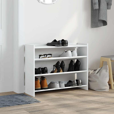 Modern 12 Pair 23" Oak Shoe Rack With 3-Tiers