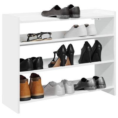 Modern 12 Pair 23" Oak Shoe Rack With 3-Tiers