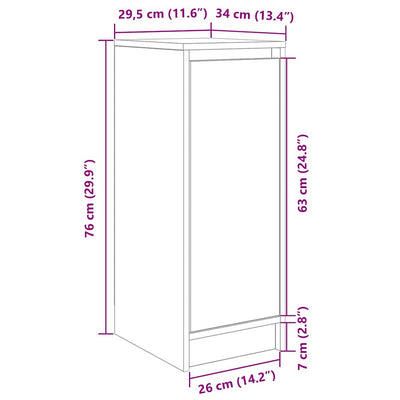 Shoe Cabinet Warm-toned Wood Medium Height 1 Compartment