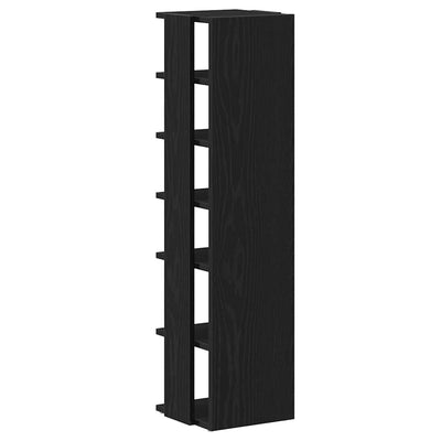 Shoe Rack Black Wood 6 Compartments Tall & Skinny