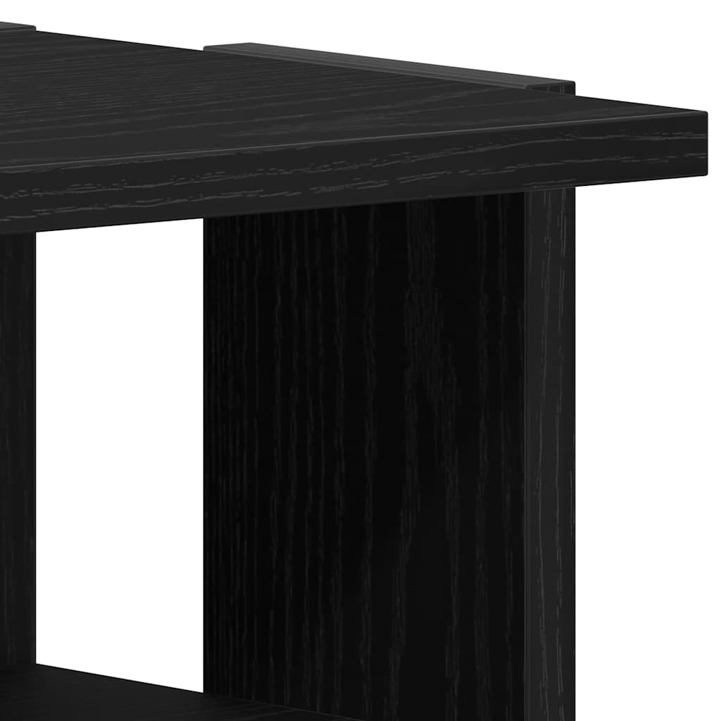 Shoe Rack Black Wood 6 Compartments Tall & Skinny