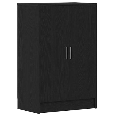 Shoe Rack Black Wood 7 Drawers Medium