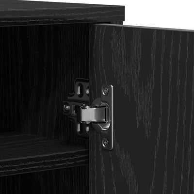 Shoe Rack Black Wood 1 Compartments Medium