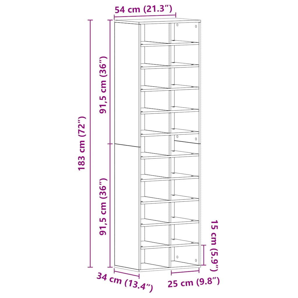 Shoe Rack Ashwood Tall & Skinny