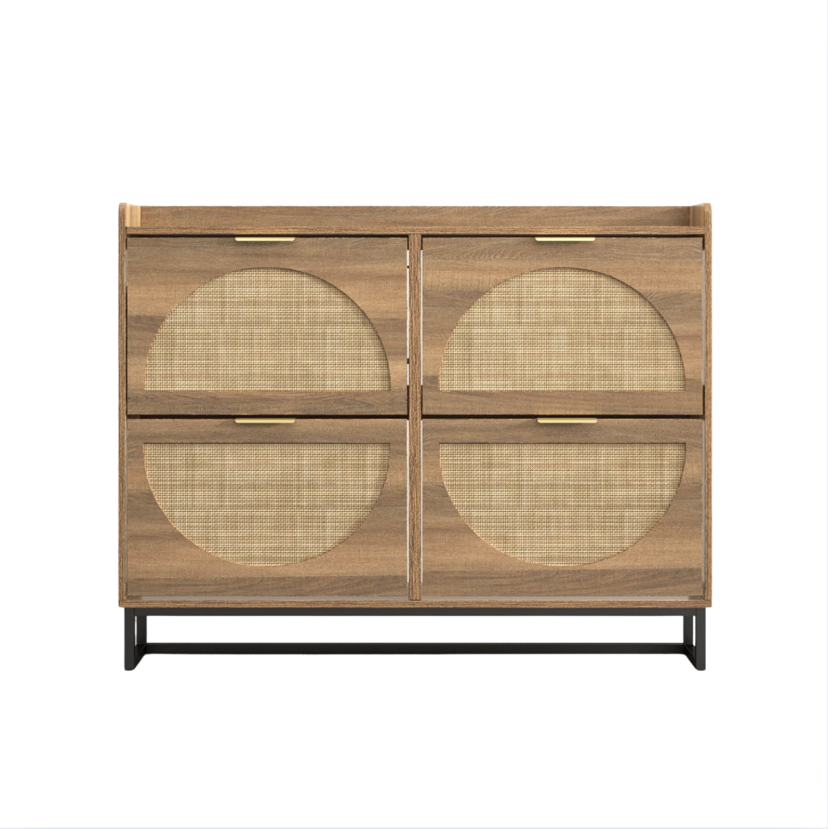 30 Pair Farmhouse Style 47" Shoe Cabinet With 4 Flip Drawers